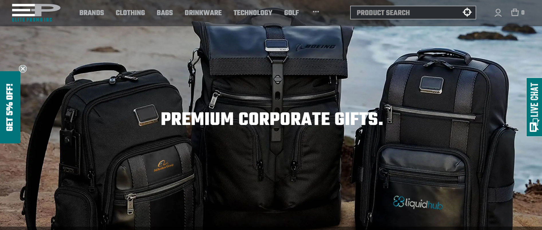 Screenshot of the hero section of ELITE PROMO INC's website. ELITE PROMO INC is one of the best luxury corporate gifting companies in 2025